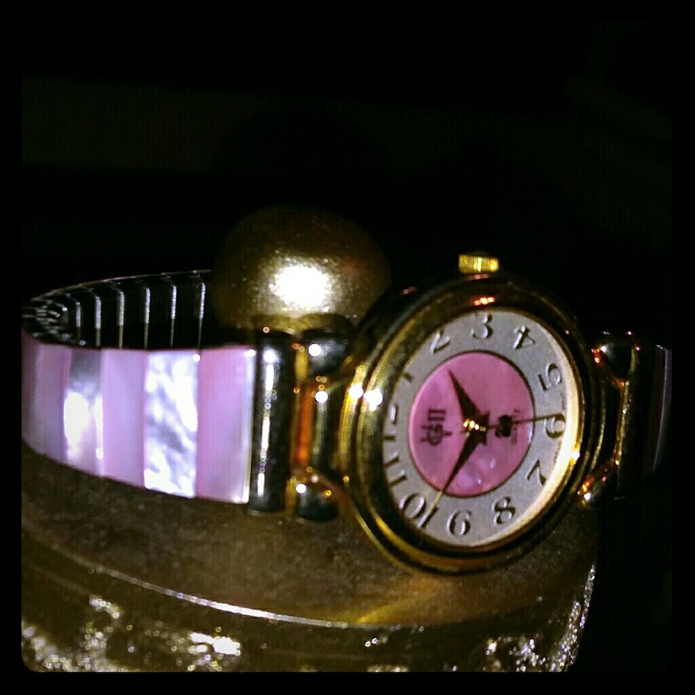Pink Mother of Pearl and Goldtone Watch